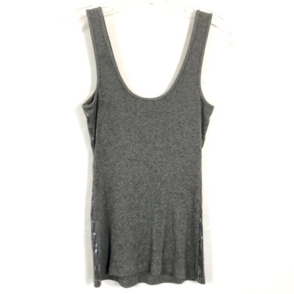Express Sleeveless Gray Sequin Sparkle Tank Top Women's Size SP Clubbing - Picture 4 of 10